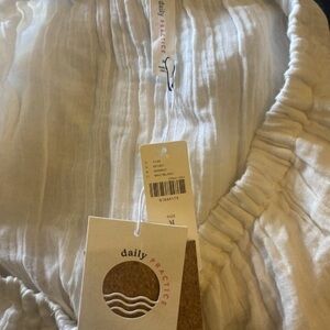 Anthropologie Daily Practice Malibu White Strapless Mini